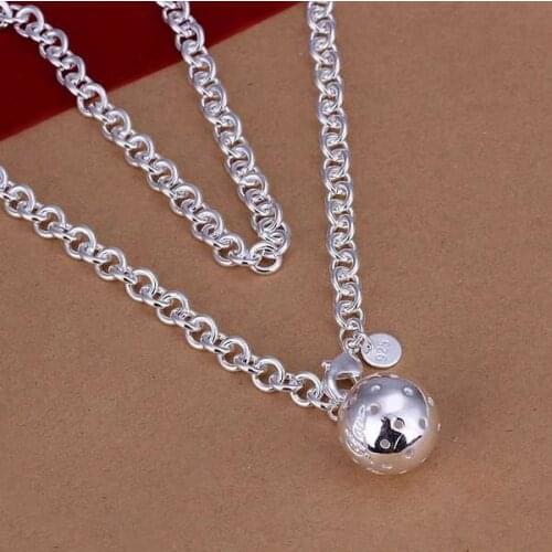 Wholesale silver plated Necklaces & Pendants,925 Jewelry silver,Ball Pendant Necklace SMTN045
