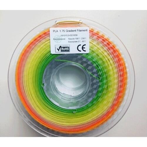 PLA Color Changing Rainbow 3D Printing Material Multicolor 3D Printer Filament 1.75mm 1kg Spool Color Random Delivery