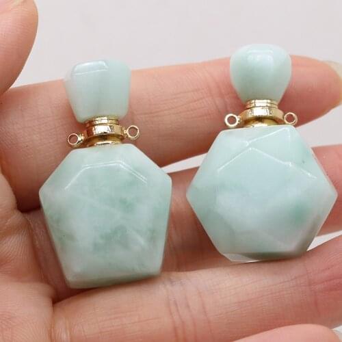 Fine Natural Stone Pendants Perfume Bottle Charms for Handmade Necklace Jewelry Making Women Reiki Heal Party Gifts