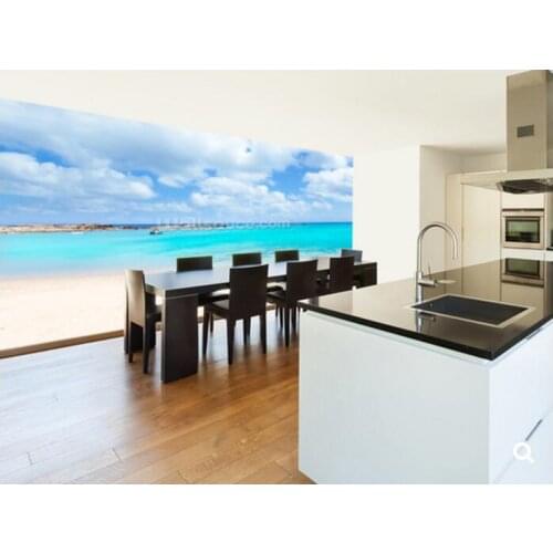 Custom natural scenery wallpaper,Beach Path,3D photo mural for restaurant living room hotel background wall waterproof wallpaper