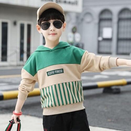 New Girls Boys Hooded Pullover Jacket Black Green Warm Sweater Girls Sweatshirt Children Casual Loose Top 4 6 8 10 12 Years Old