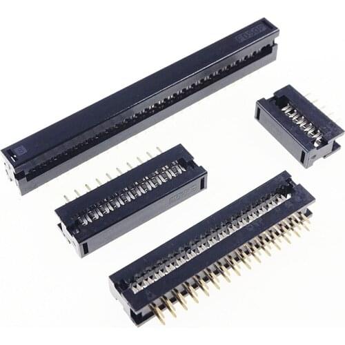 50 pcs IDC Male Plug DIP FD Connector 2.0 mm Pitch 6 8 10 12 14 16 18 20 24 26 30 34 40 50 60 Pin Flat Cable 1.0mm Terminal