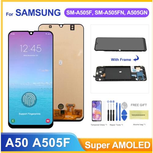 6.4'' Super Amoled Lcd For Samsung Galaxy A50 LCD Display Touch Screen Panel Digitizer Replacement For Samsung A505 A505F A505FN