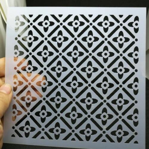 13*13 Four gem Layering Stencils for Diy scrapbook/photo album Decorative Embossing coloring,painting stencil,home decor