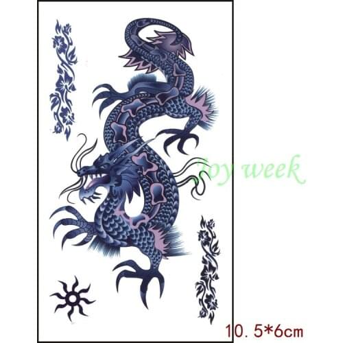 Waterproof Temporary Tattoo sticker dragon 10.5*6 cm tatto stickers flash tatoo fake tattoos for men
