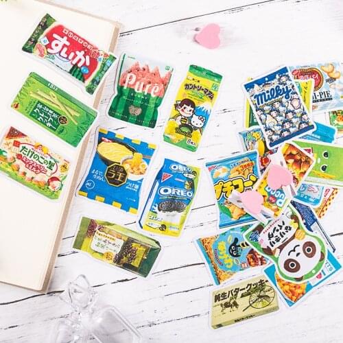 Japanese cute snack bag hand-painted illustration stickers DIY scrapbooking album diary happy planner gift decoration stickers
