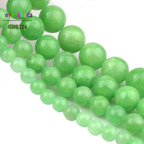 Green Jades Beads for Jewelry Making 15 Inch DIY bracelets for women 6/8/10/12mm