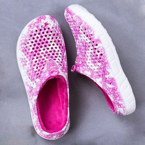 Winter Women Slippers Warm Furry Slippers Sweet Indoor Home Cotton Shoes EVA Fluff Slides Female Casual Plush Winter Fur Clogs