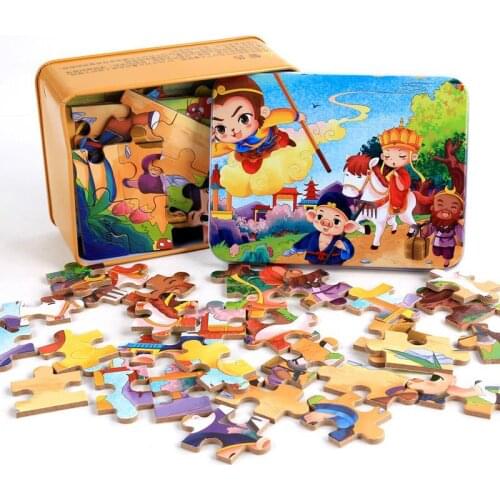100 Wooden Puzzle Toys Diy Children Cartoon Puzzle Children Education Learning Interactive Toys Children New Year Christmas Gift