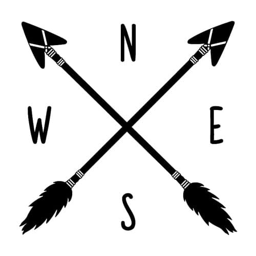 14.2CM*14CM Vinyl Decal Compass Crossed Arrows S N W E Car Sticker Decor Laptop Suitcase Helmet Skateboard Sticker