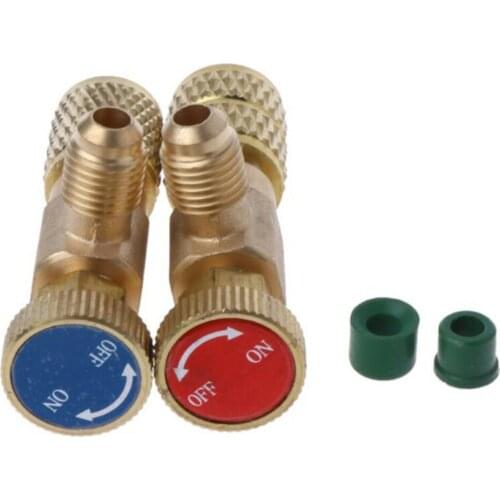 2pcs Liquid Safety Valve R410a R22 Air Conditioning Refrigerant Safety Copper Adapter Air Conditioning Repair And Fluoride New