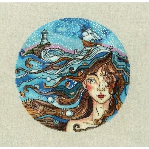 2021 Drop Shipping Embroidery Dreams about the Sea Cross Stitch Modern Art with 100% Cotton Floss & Free Shipping for Wall Decor