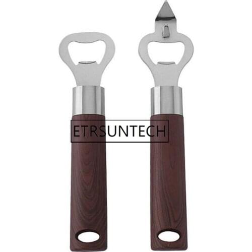 50pcs Beer Bottle Opener Stainless Steel Wood Grain Plastic Handle Bar Tool Bottle Cap Soda Beverage Opener For Home Bar