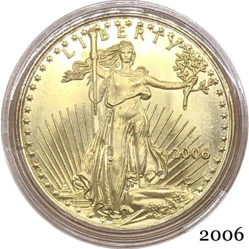 United States Of America Eagle Gold BUllion Brass Metal coins $25 Half Ounce 25 Dollars 2006 Liberty In God We Trust Copy Coin