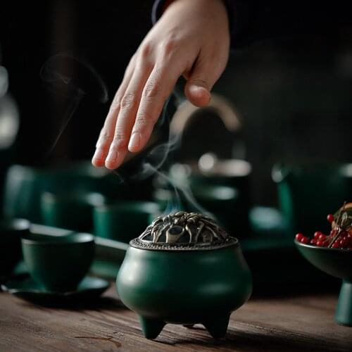 Japanese-style Antique Ceramic Incense Burners Portable Porcelain Censer Buddhism Incense Holder Home Tea House Yoga Studio