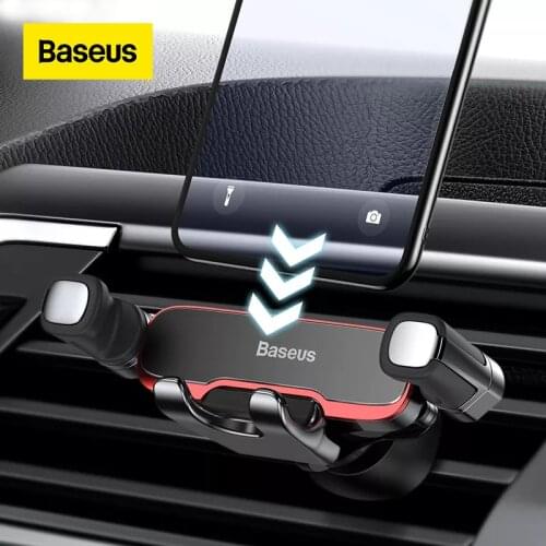 Baseus Horizontal Gravity Car Holder for Phone Air Vent Mount Stand Auto Car Mobil Support For iPhone 12/11/Xs/Xr Xiaomi Samsung
