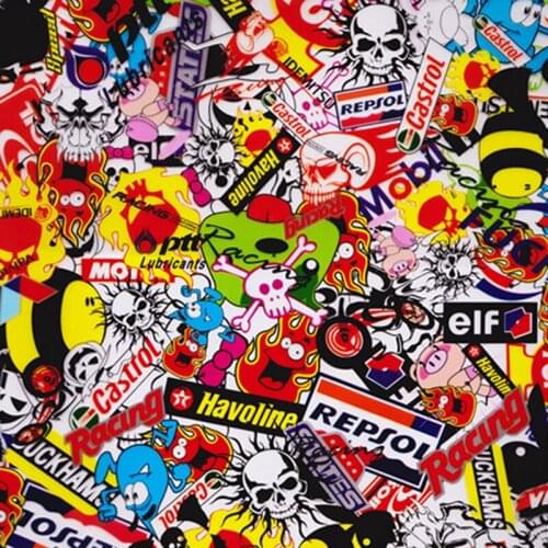 CSCW001 1M*10M colorful bomb cartoon hydro dipping film water transfer printing films