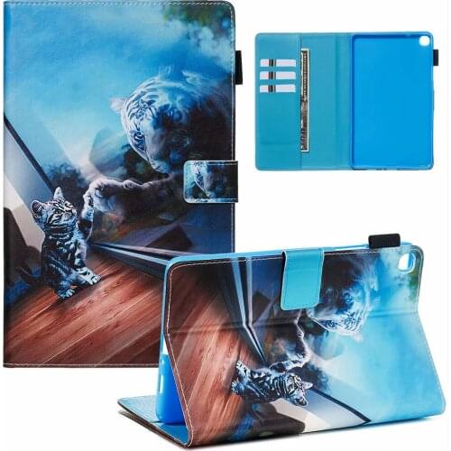 For Samsung Galaxy Tab A 8.0 inch 2019 P200 P205 Coloured drawing Holder Smart Fashion Tablet Protect Case Stand Cover Funda+pen