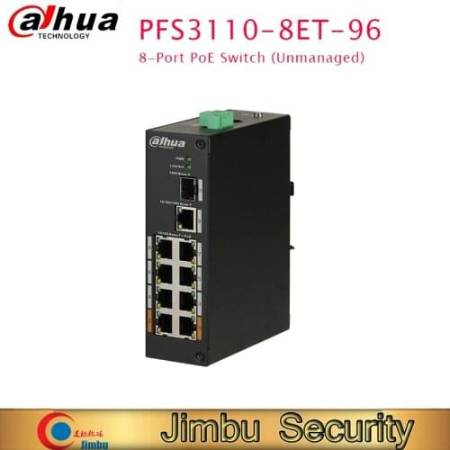 Dahua Original PoE Switch PFS3110-8ET-96 8-Port PoE Switch dual power backup 8K MAC address