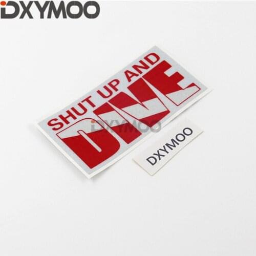 Diving Water Sports Auto Body Window Tail Sticker Funny SHUT UP AND DIVE Fish Tank Bumper Decal