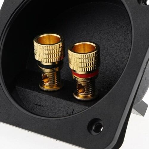 Terminal Cup Connector Parts 2-Way Binding Posts Gold Banana Jacks Recessed Subwoofer Speaker Box (80-502)