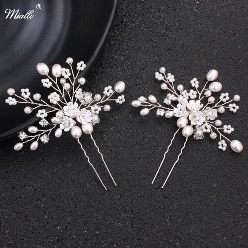 Miallo 3pcs/lot Fashion Hairpins for Women Rhinestone and Pearls Handmade Hair Jewelry for Party Hair Decoration