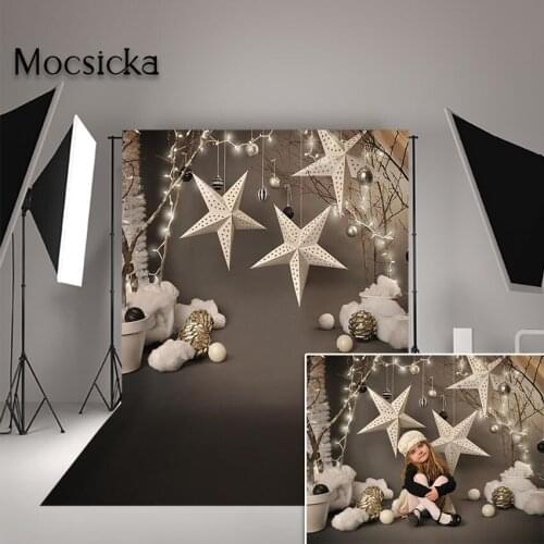 Mocsicka Christmas Photography Backdrop Dreamy Star Newborn Children Portrait Photoshoot Background for Photo Studio Photocall