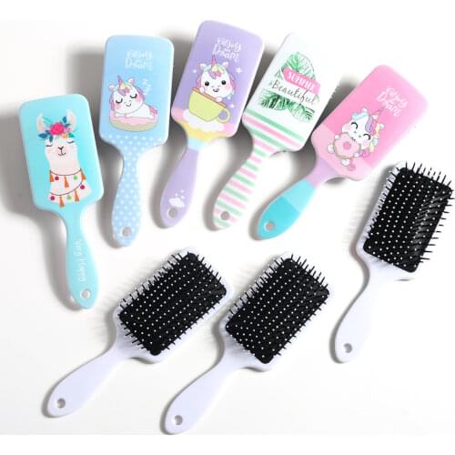 Cartoon Unicorn Cute Comb Women Hair Scalp Massage Comb Hairbrush Wet Straight Curly Detangle Hair Brush Salon Hairdressing Tool