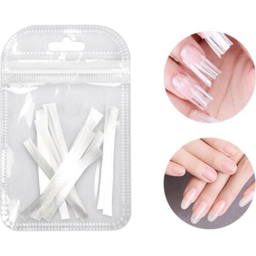 10/20PCS Fiberglass Nail Extension Glass Fibernails Fiber Nail Silk Extension Set False Nail Acrylic Tips Nail Salon Manicure