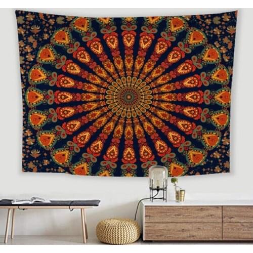 Datura series printed household tapestry wall hanging beach towel beach sitting blanket