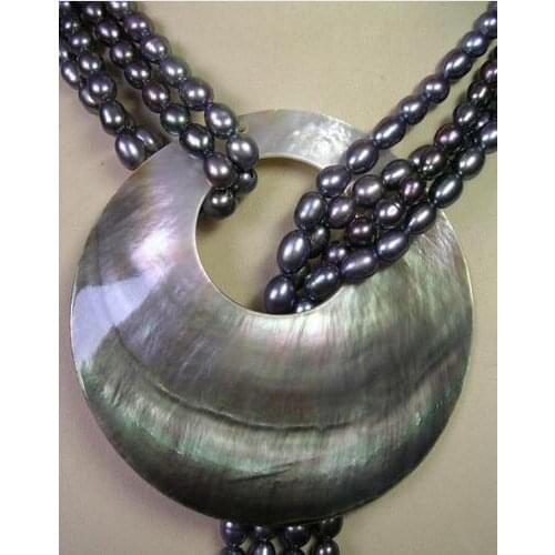 Naturel Perle D'eau Douce Blanc/Rose/Gris/Violet Perle de Culture Collier Shell Pendentif >>> free shipping