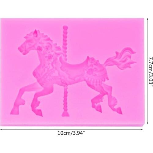 2021 New Carousel Horse Shape Silicone Cake Mold Bakeware 3D Silicone Mould For Chocolate Clay Fondant Cake Tools Decorating