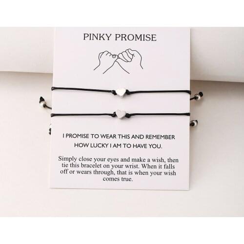 577010 new simple Bracelet creative heart-shaped wax rope woven bracelet with paper jam