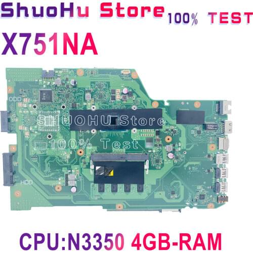 X751NV Motherboard FOR ASUS X751NA X751NC X751N Motherboard Original 100% Test N4200 4GB RAM GT920MX-2G