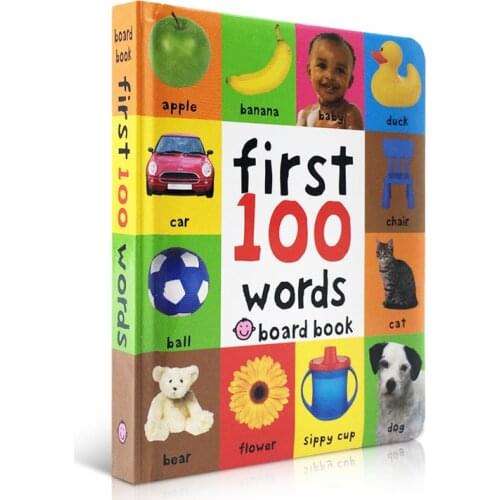 New 2021 100 Words Dictionary Enlightenment Cardboard Book Cognition Infant Learning Educational Toys for Kids Baby Books