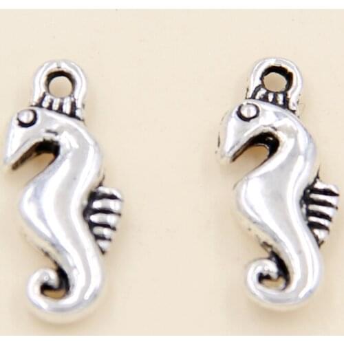 Wholesale 50pcs Tibetan Silver Animals Seahorse Charms Pendants 17x7mm