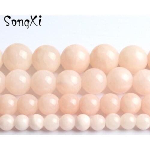 Wholesale Light Pink Persian Jades Stone Round Beads for Jewelry Making Pick Size 6/8/10/12mm Diy Bracelet Necklace 15 Inches