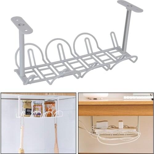 Wire Cord Power Strip Organizer Shelf Socket Storage Rack Cable Management Tray Strong Hanging Under Desk Adhesive