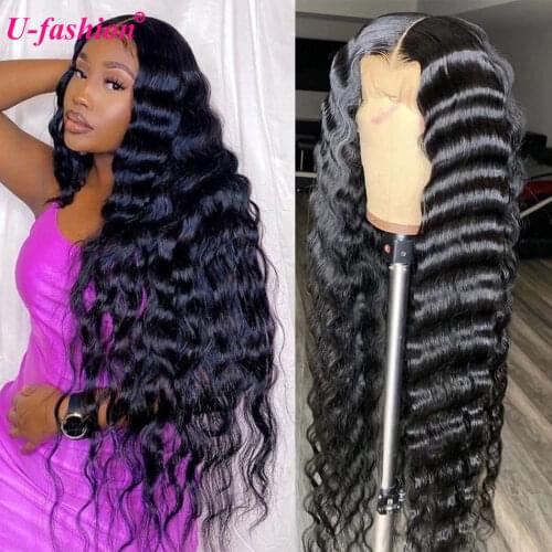 30 Inch Loose Deep Wave Wig Transparent Lace Wigs Deep Wave Frontal Wig Curly Lace Front Human Hair Wigs For Women Closure Wig