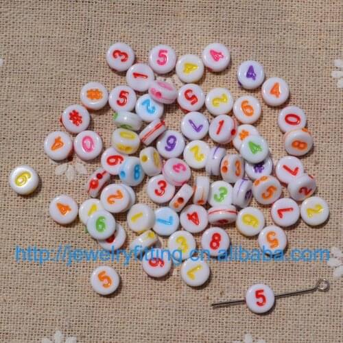 Supply DIY fashion jewelry Accessory,Acrylic Sugar Beads,6*3MM Flat Round Shape,Mix Color Digital Beads