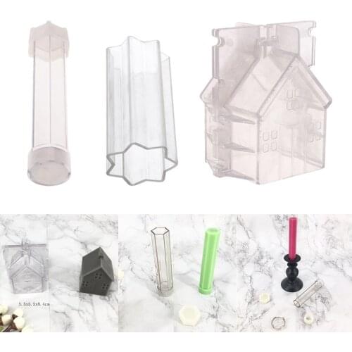 Clear Plastic Candle Mold Soap Molds 3pcs Making Craft Model