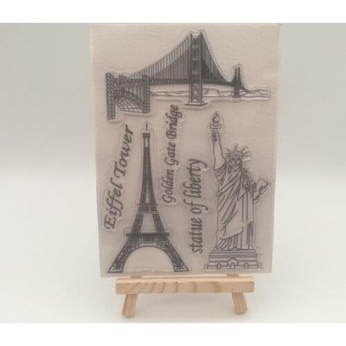 1sheet bridge tower transparent Silicone stencil for DIY Scrapbooking photo album decorative sheets
