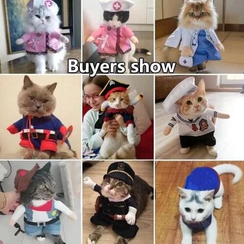 Christmas Cat And Dog Costume Halloween Pet Role Costume Funny Winter Kitten Costume New Year Pet Cat Suit