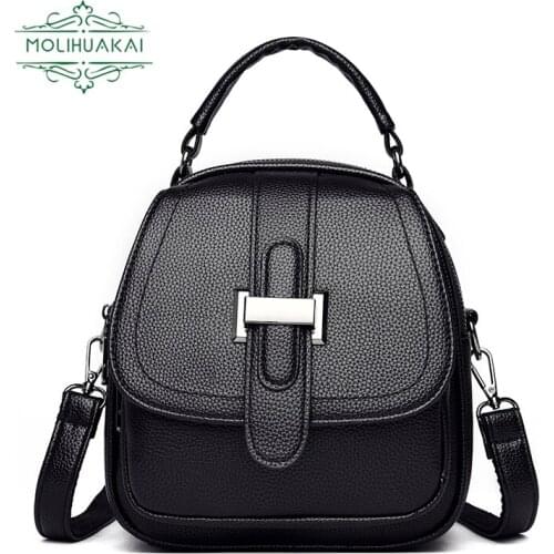2021 New Fashion Backpack Ladies High-quality Casual Backpack PU Leather Luxury Designer Large-capacity Trendy Girl Backpack