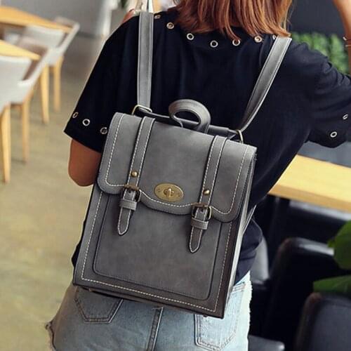 Chuwanglin Women Leather Backpack Preppy Style School Bag Backpacks For Teenage Girls Vintage Feminina Shoulder Bags 3021650