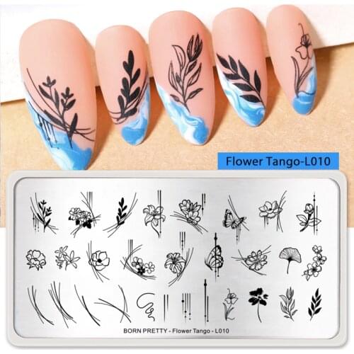 BORN PRETTY Stamping Plates Butterfly And Flower Theme Pattern Nail Art Board Template Stainless Steel Nail Image Plate Stencils