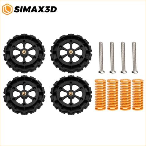 SIMAX3D 4PCS Hand Twist Leveling Nut 60mm + 4PCS Hot Bed Spring + 4PCS M4X35mm Screws for CR-10 CR-10s Ender 3 3D Printer Parts