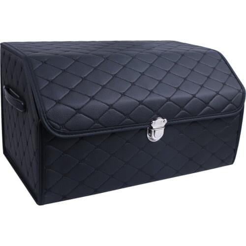Folding Car Storage Box PU Leather Car Trunk Organizer Top Grade Organizer Bags Auto Trunk Multiuse Tool Box For Sedan SUV MPV