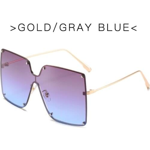 Sunglasses Women 2020 Wholesale Oversized Square Sunglasses Women Luxury Brand Fashion Flat Top Lens One Piece Men Shade Mirror