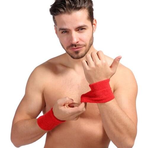 Sports Terry Towel Embroidery Sweat ABSorption Outdoor Children Sweat ABSorption Breathable Elastic Long Cotton Wrist Neutral